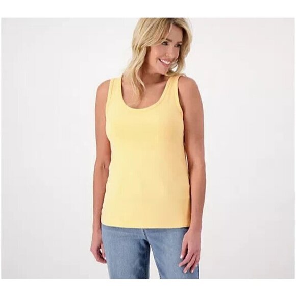 Candace Cameron Bure Scoop Neck Jersey Knit Tank Top Cantaloupe,Small - Picture 1 of 1